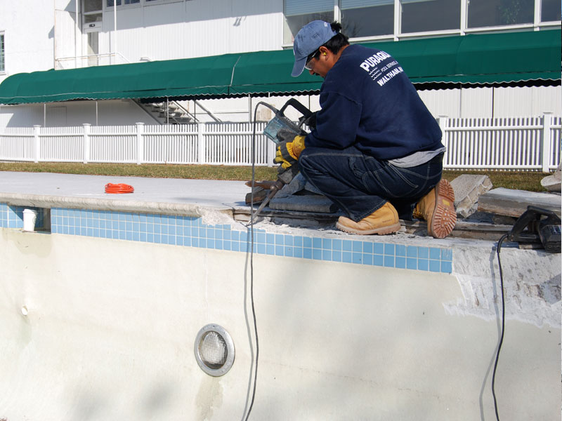 Commercial Pool Renovation - Coping Removal
