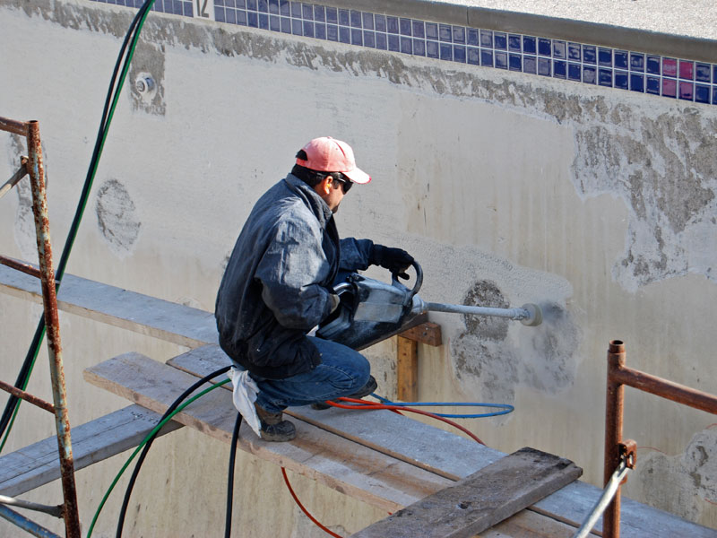 Commercial Pool Renovation - Water Blasting