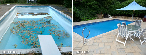Vinyl Liner Renovation - Before and After